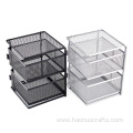 Square rotating two-layer storage box mesh metal